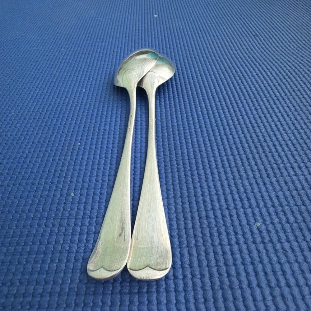 Vintage Set 2 SERVING SPOONS 9